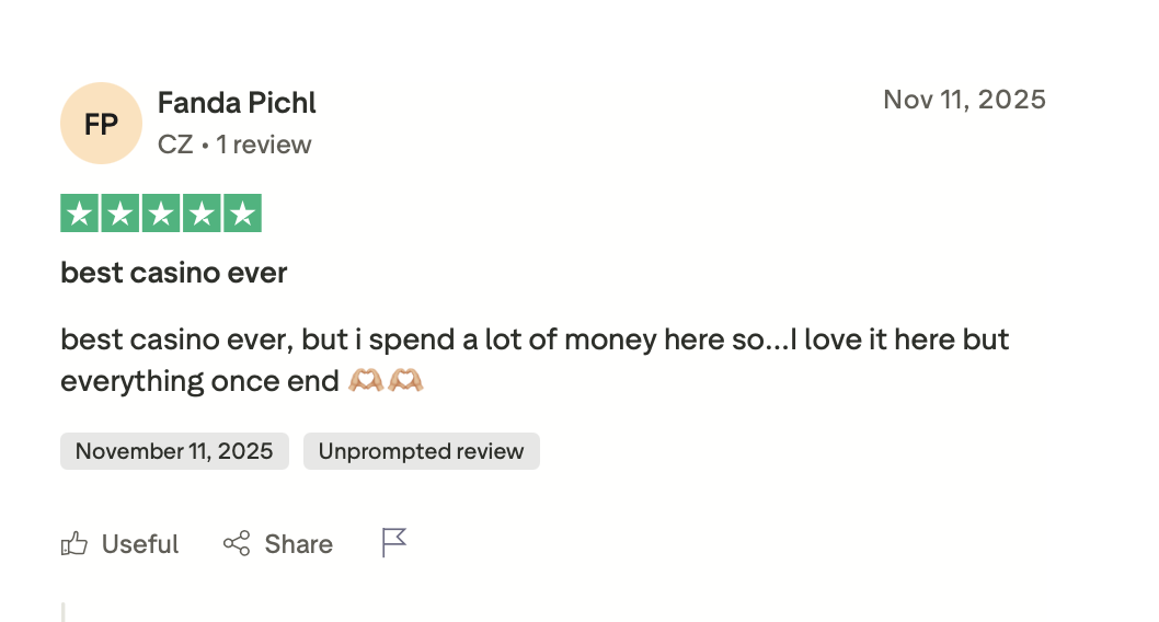 Recensione SPINMAMA su Trustpilot 11 novembre 2025